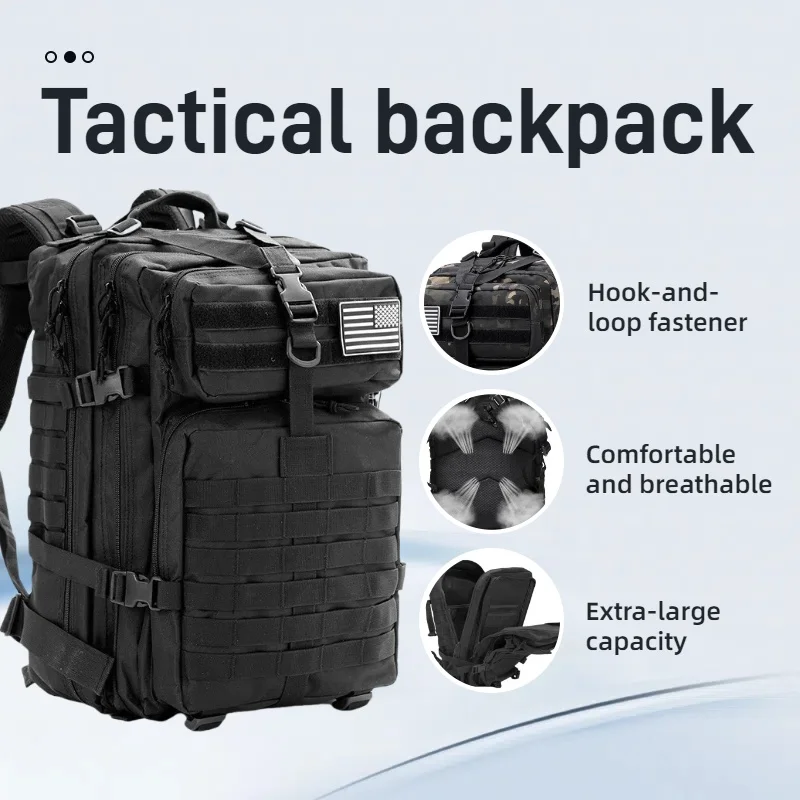 Mochila táctica al aire libre Mochila deportiva impermeable, gran capacidad y ultraligera - Para uso en camping, senderismo y escalada de montaña