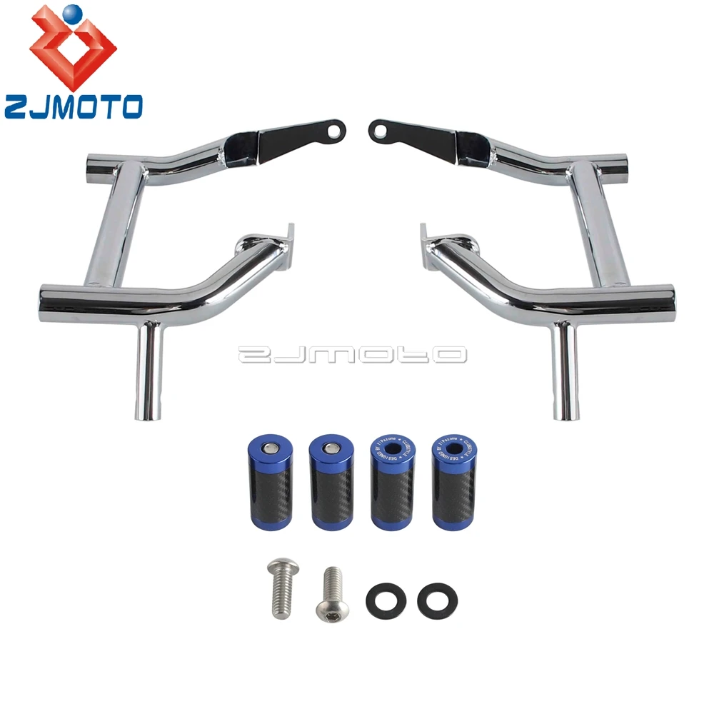 Mild Steel + Aluminum + Carbon Saddlebag Guard Crash Bar For Harley Road King FLHR Street Glide FLHXST Electra Glide FLHT 2014+