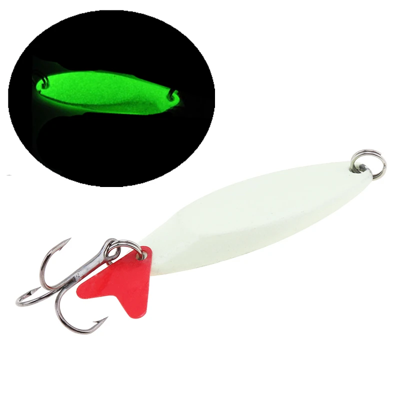 

Luminous Lures Attractive 21g 8.5cm Metal Sequin Spinner Luminous Fishing Lures Jig Bait with Treble Hook