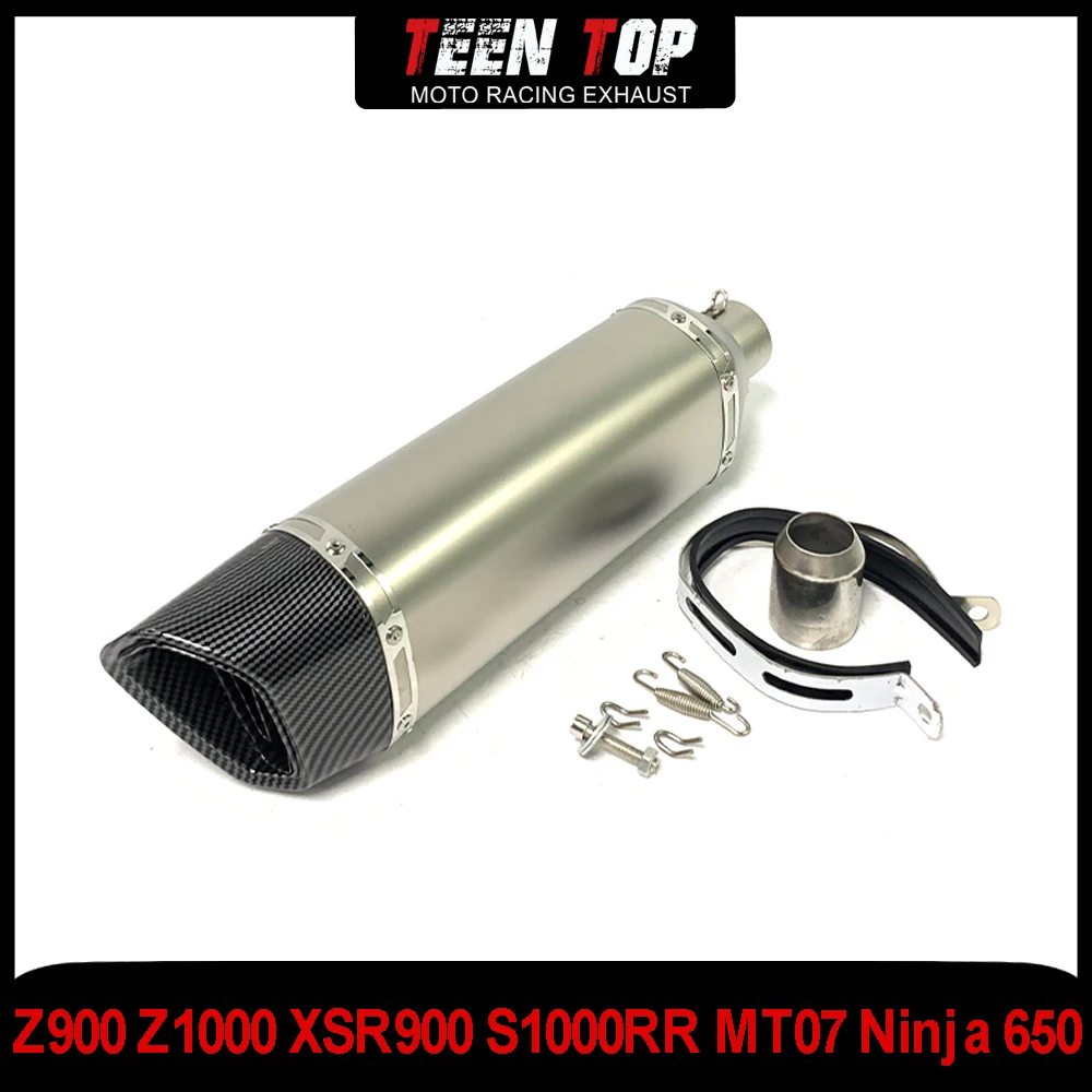 

470MM Motorcycle Exhaust Muffler Modified Stainless Steel Z900 Z1000 XSR900 S1000RR MT07 Ninja 650 Escape Exhaust System Tube