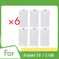 6 Pcs Cleaner Filter For Xiaomi E5 / C108 Sweeping Robot Accessories Filter Cleaner Parts Replacement