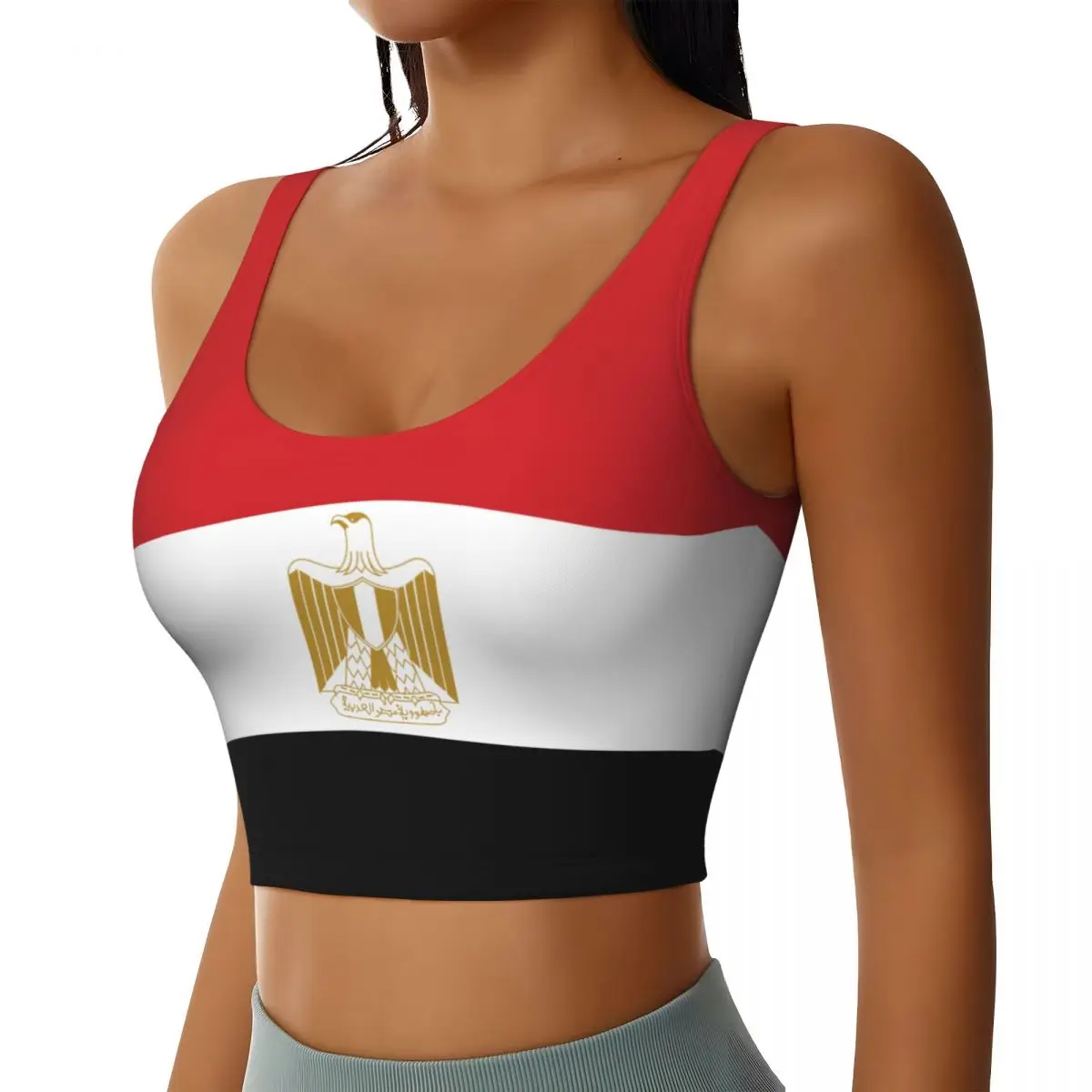 Colete de yoga feminino ginásio esportes colheita topos bandeira egito streetwear treino respirável regata feminina