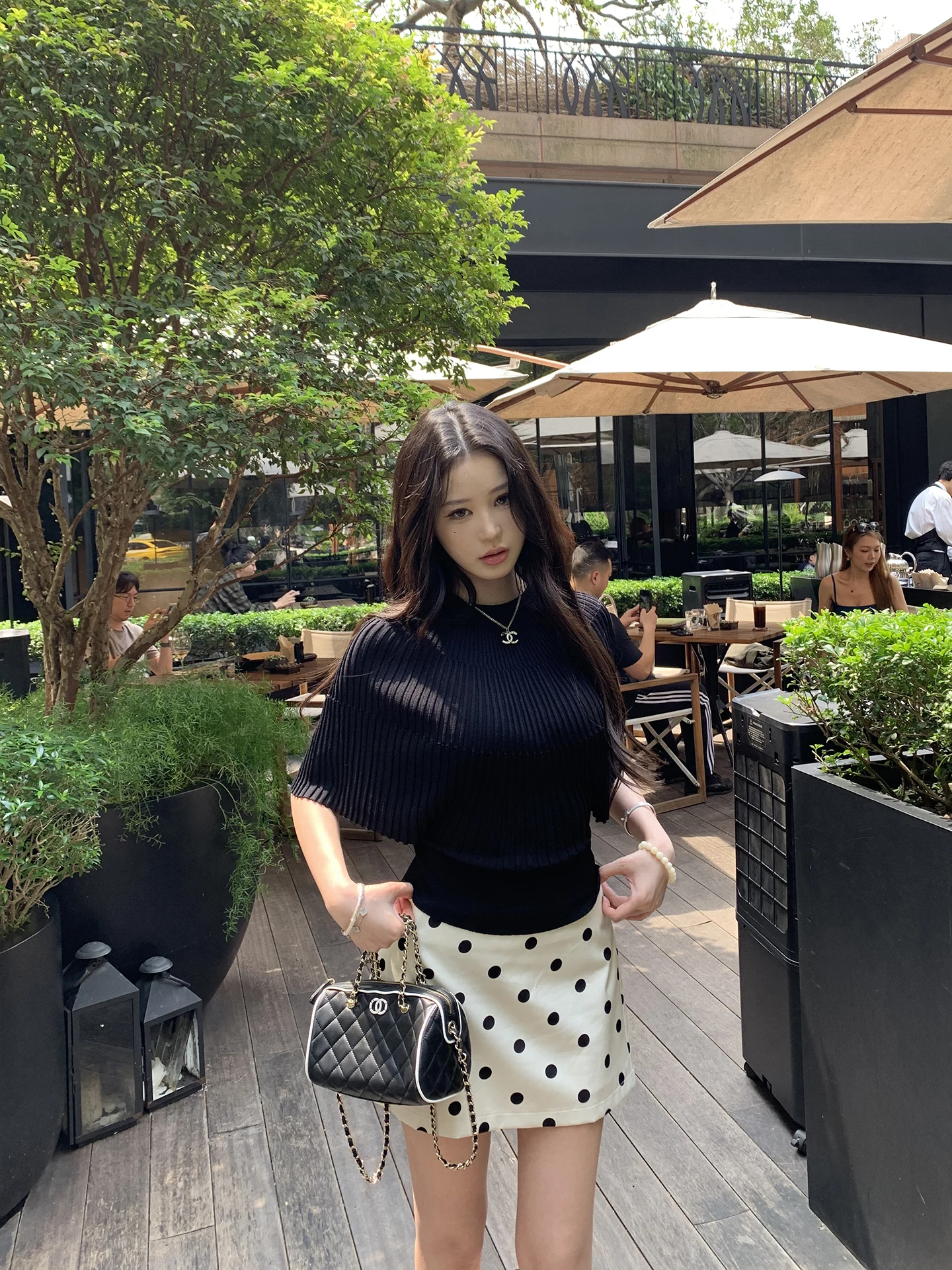 

Red Celebrity Knitted Sweater Women's Short Sleeve Black Elegant Short Style Spring Fashion Commute Style Knitwear Top