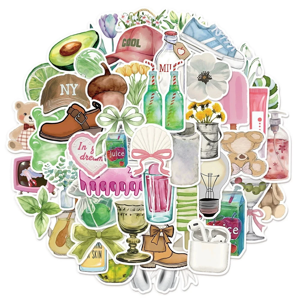 

10/30/50pcs Cute Cartoon The Clean Girl Stickers INS Style Aesthetic Sticker Water Bottle Phone Laptop Graffiti Decals Kids Toy