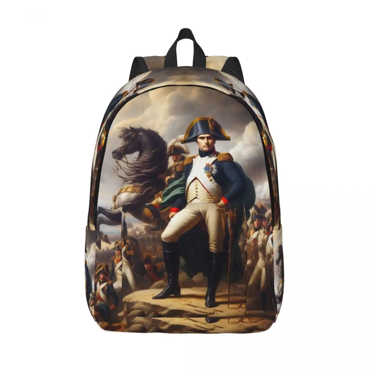 Napoleon Bonaparte Crossing The Alps Classic Backpack Outdoor High School Hiking Travel Art Daypack Laptop Computer Shoulder Bag
