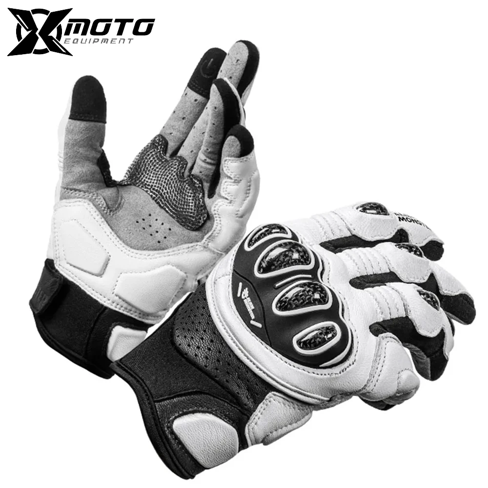 

Carbon Fiber Protective Gloves Genuine Leather Wear-resistant Gloves Motocross Anti-fall Cycling Moto Gloves Motorcycle Gloves