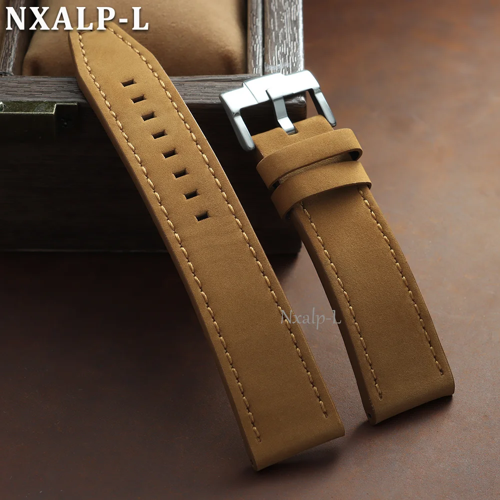 18mm 20mm 22mm 24mm Matte Cowhide Watchbands for Huawei Watch GT5 GT4 Smartwatch Watch Strap for Women Men Business Wristband