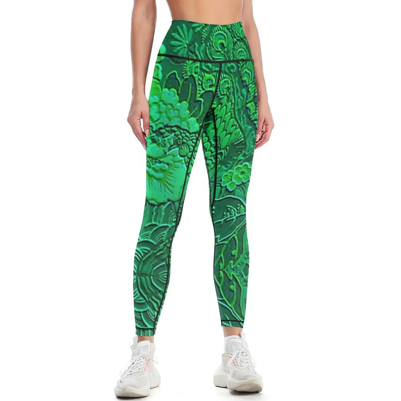 

Emerald Peacock Leggings sports shirts gym harem pants gym top Sports pants woman Womens Leggings