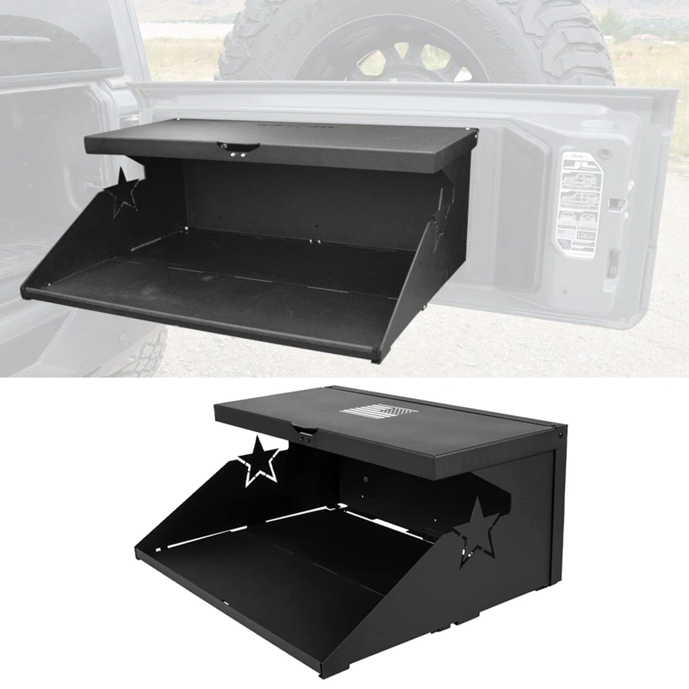 Tailgate Table for 2007-2022 Jeep Wrangler JK & JL 2/4 Door Rear Door Table Cargo Shelf Storage Foldable Luggage Holder Carrier