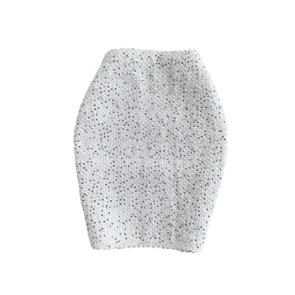 Summer Faion High Waist iny Sequin f Skirt Sexy Tight Fit Bodycon  Skirt Commute Korean Sle  Color A-Line S...