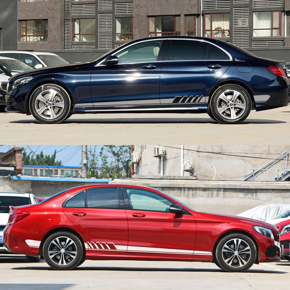 Car Stickers Line Decals For Mercedes Benz W205 W204 W203 W212 GLC CLA GLA AMG C180 C200 C300 C63 Coupe C43 Tuning Accessories