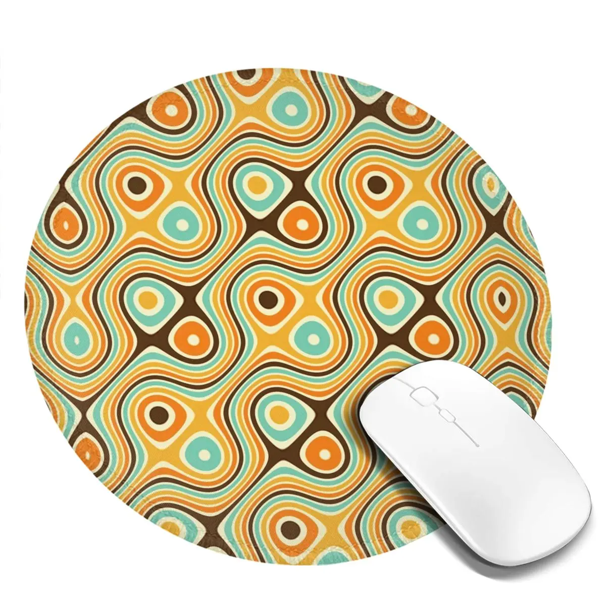 Retro Psychedelic Print Mouse Pad Mid-Century Mousepad Gaming Accessories For Notebook Computer Custom Colorful Mouse Mats