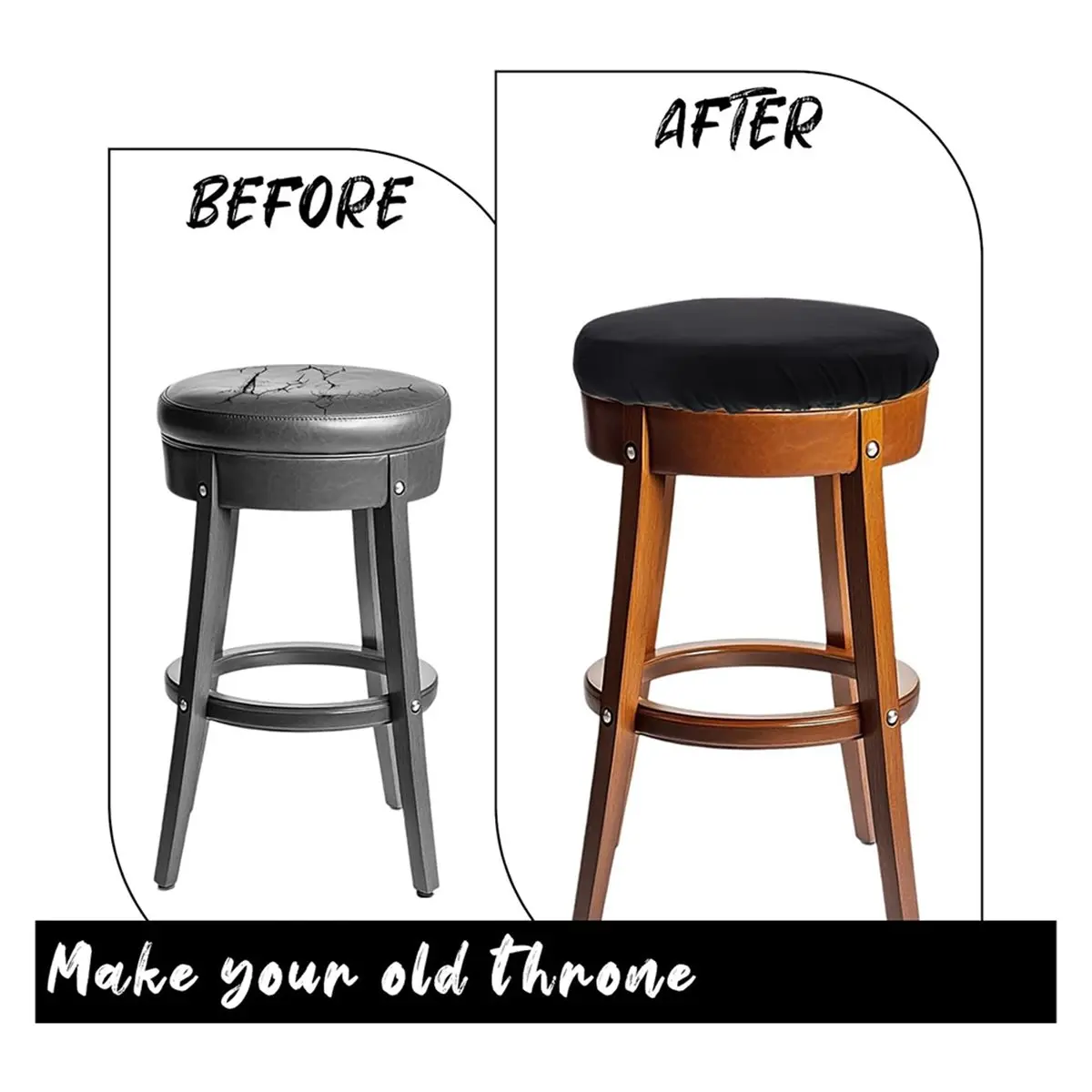 NEW 4 Pcs Bar Stool Covers Round Bar Stool Covers Soft Stool Cushion Washable Slipcovers Fit for Dia 11-14 Inch Bar Chair