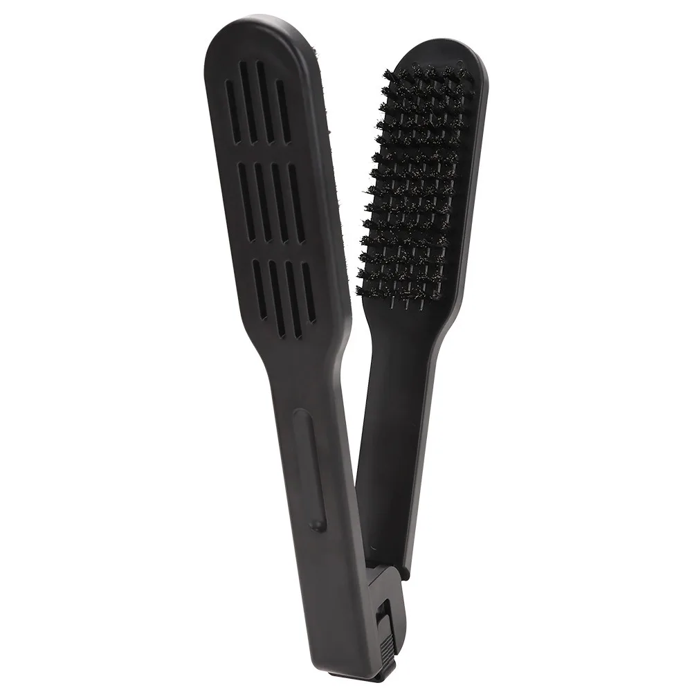 Multifunctional Double Sided V Brush Anti-Static Hair Straightener Hairdressing Clamp Comb Hair Care Durable Straightening Comb
