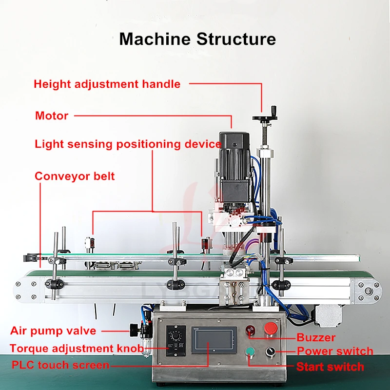 Multifunctional Desktop Bottle Capping Machine Automatic Twist Cap Capper for Production Line Bottle Wrapping and Cap Sealing