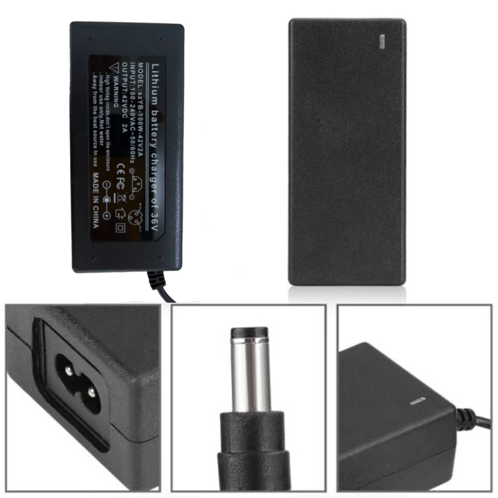 

1pc Power Adapter Charger 42V 2A Charger 5 Plugs For 36V 25.2V 25.9V 25.6V 24V Lithium Battery High Quality