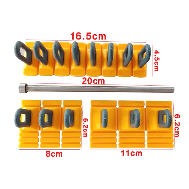 PDR Dent Pulling Plates Kit Multi Size Plastic Pull Tabs With U Loops For Hydraulic Crossbar Dent Lifter 6