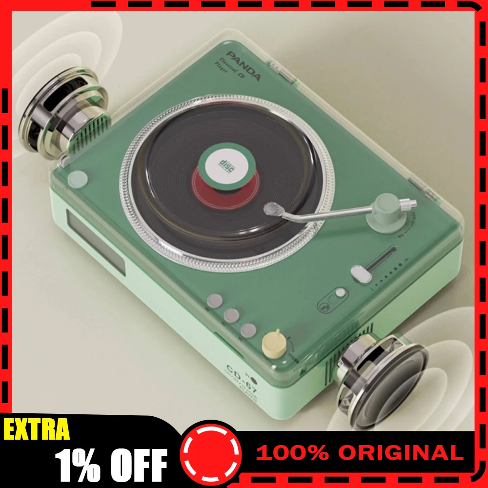 PANDA CD 67 Bluetooth Wireless CD Player 3D Stereo Surround Music Player LCD Digital Display Support CD WMA MP3 For Gifts