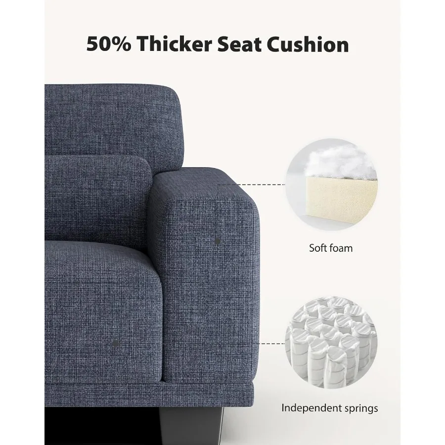 65. Современный двухместный диван для гостиной с глубокими сиденьями и широкими подлокотниками. Удобный диван с прочным каркасом и EasytoCl.