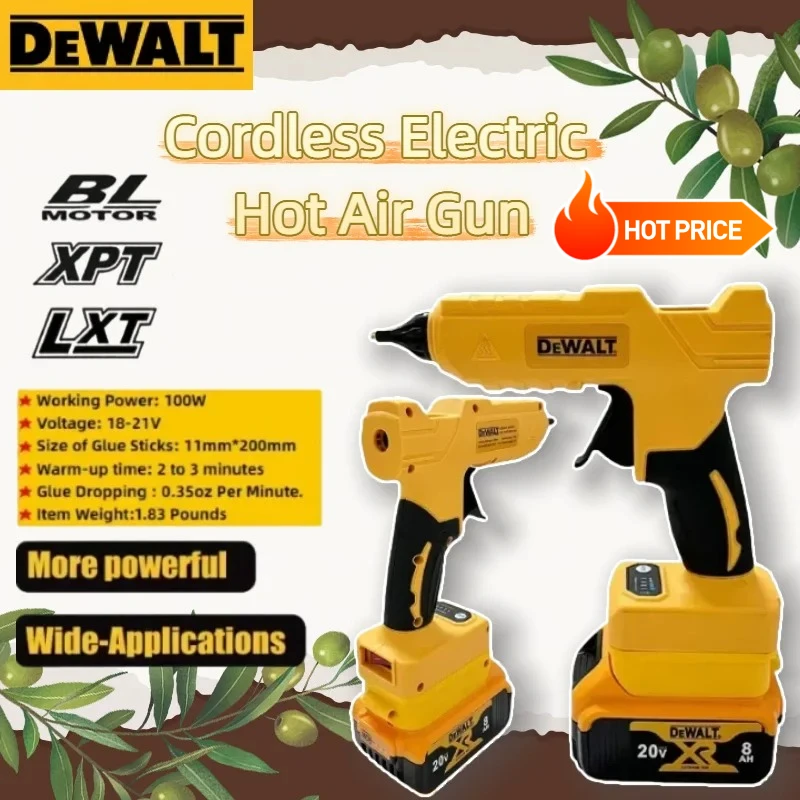 Dewalt Cordless Electric Handheld Hot Glue Gun Repair DIY Tool Hot Melt Welding Hot Air Gun Anti-scald Nozzle For Dewalt 20V