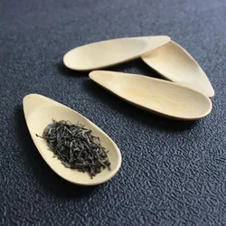 Cucharas de té de bambú de 1 a 3 piezas, cuchara de té Kung Fu, platillo, pala de té verde y negro, vajilla de té de la tarde para el hogar, regalo para amigos