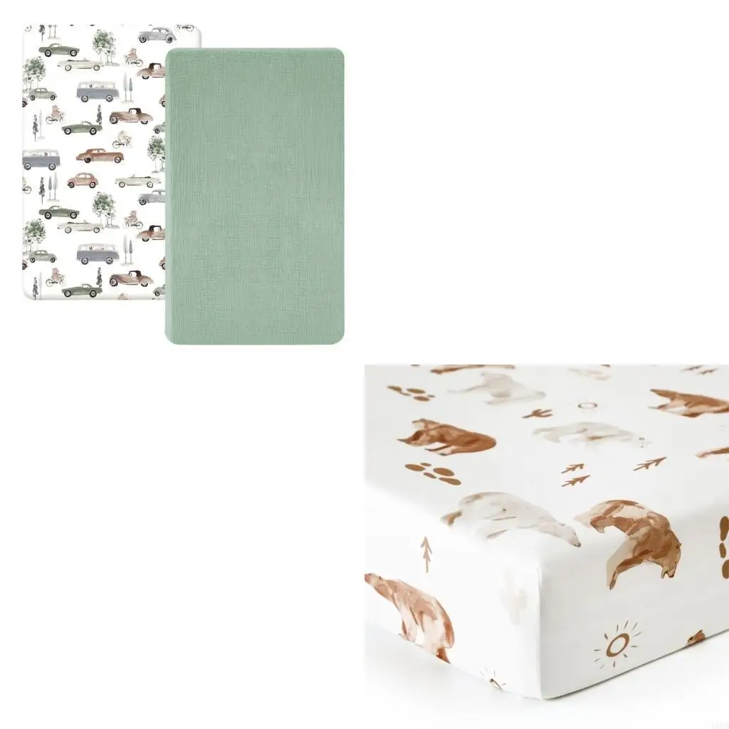 

2 шт. дышащая детская простыня, съемная простыня, пеленальный коврик, защитный рукав для новорожденных, детские кроватки