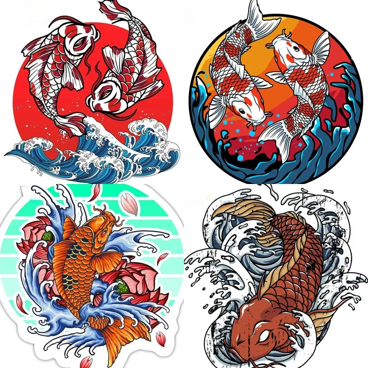 

Japanese Koi Vinyl Decal Sticker Auto, Wall, Laptop, Cell, Truck Sticker for Motorcycle Trunk Decal