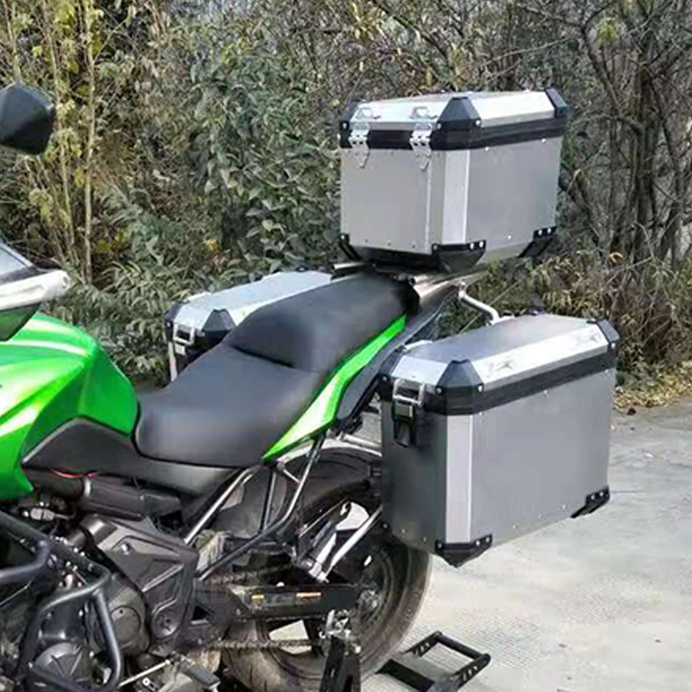 

For Kawasaki For Versys 650 2015-2026 Motorcycle Top Case Panniers Saddlebag Luggage Rack Aluminum Box Stainless Steel Bracket