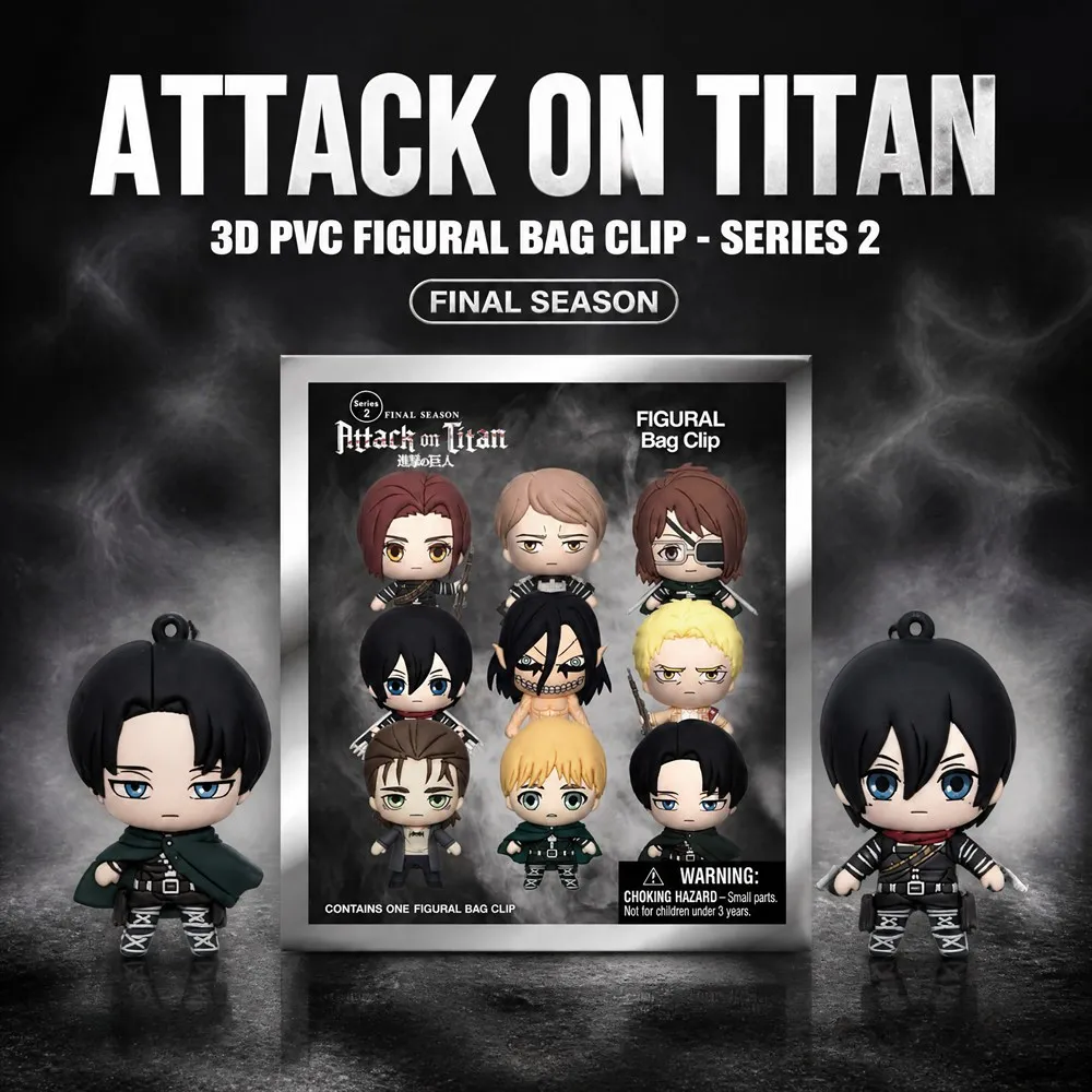 Attack on Titan Final Season 3D PVC Bag Clip Keychain Blind Bag Mystery Box Anime Collectible Pendant Backpack Charm Gift