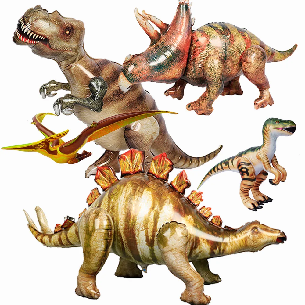 Riesiger stehender Dinosaurier-Ballon, aufblasbarer Tyrannosaurus Rex, Triceratops-Ballon, Dino, Geburtstagsparty, Dekoration, Zubehör – Detail 1