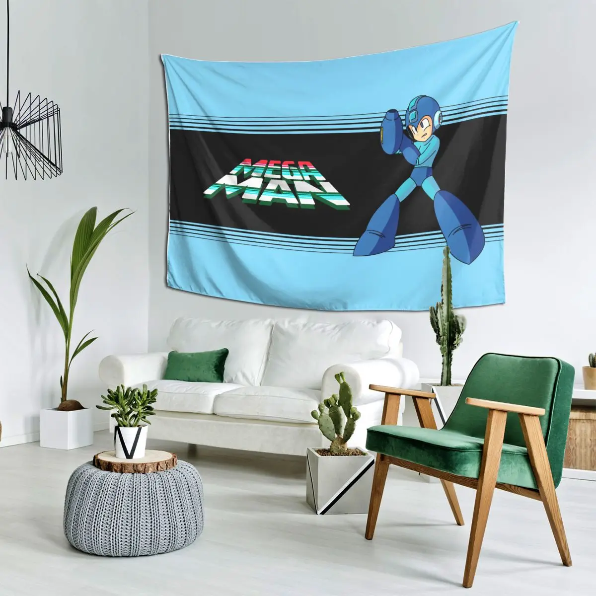 Megaman Video Game Mega Man Tapestry Decor Art Aesthetic Tapestries for Living Room Bedroom Home Wall Cloth Wall Hanging