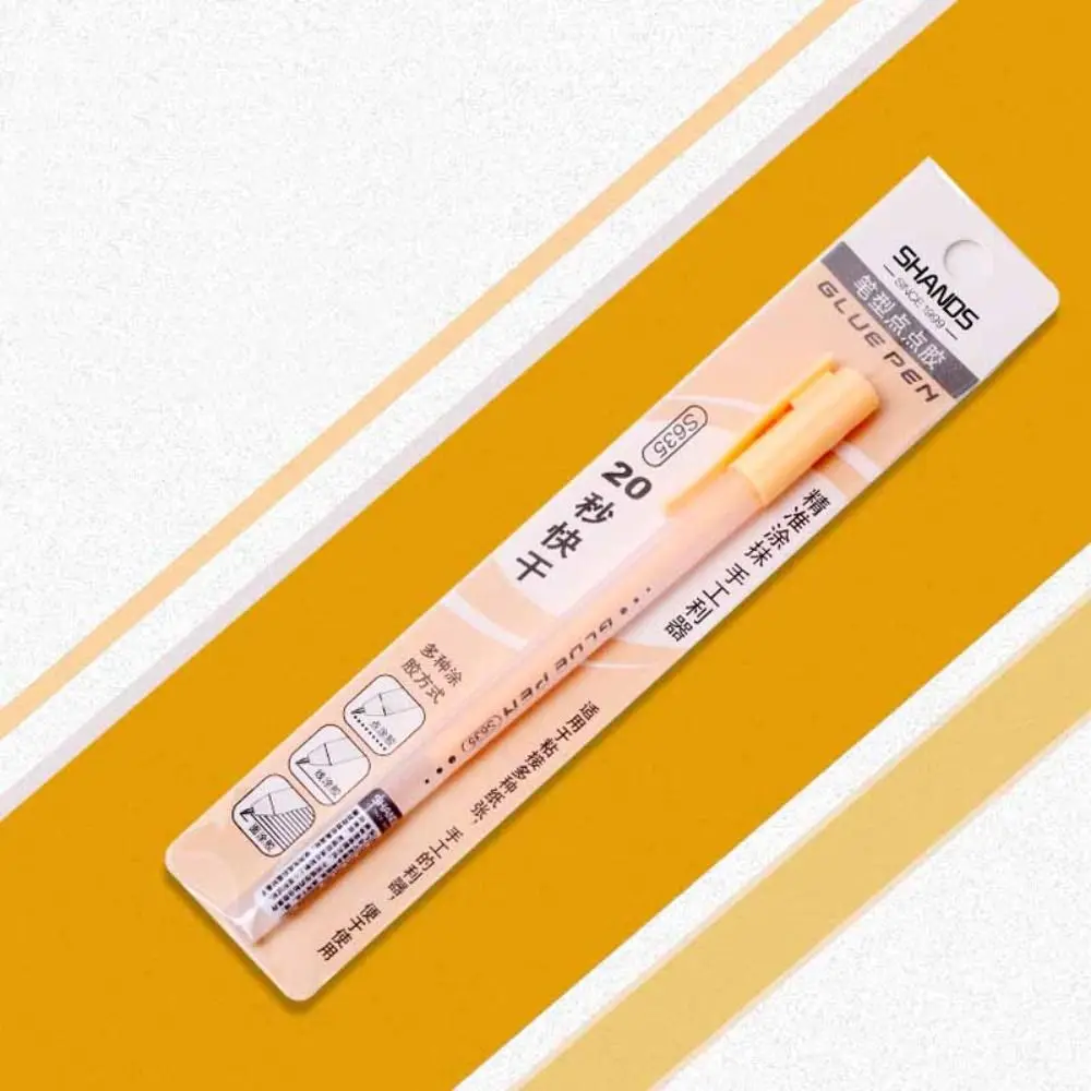 DIY Candy Color Glue Pen Creative Pen Shape Solid Glue Stick Pen Stationery Quick-Drying High Viscosity Glue