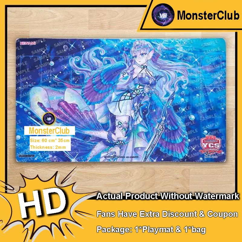 YuGiOh Playmat Tearlaments Kitkallos TCG CCG Mat DIY Board Game Pad Trading Card Game Mat Rubber Mouse Pad Bag 600x350x2mm