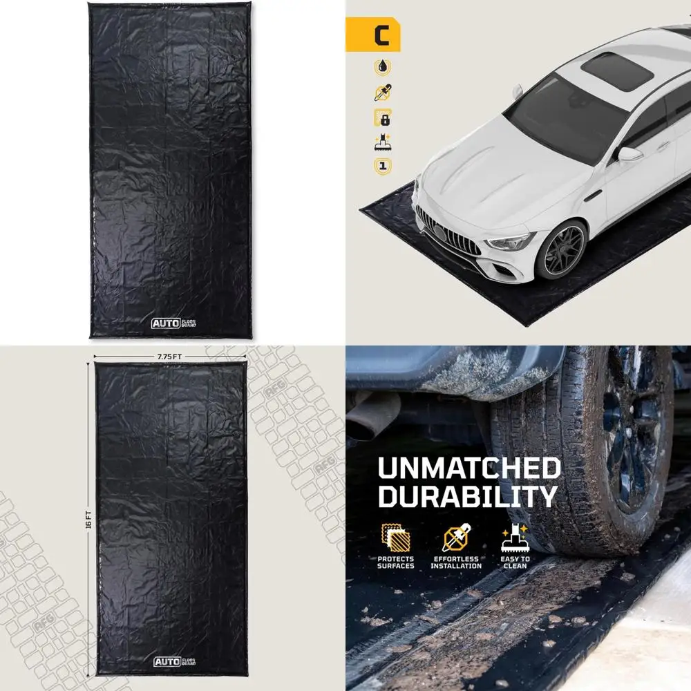 Kompakte, robuste Garagen-Bodenmatte für Fahrzeuge, 7'9 x 16', Schutzmatte mit großer Abdeckung