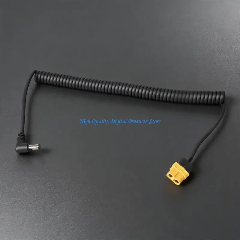 U2JE XT60 Male to 5.5x2.5mm Spring Converter Cable for Soldering Iron Vehicle Power