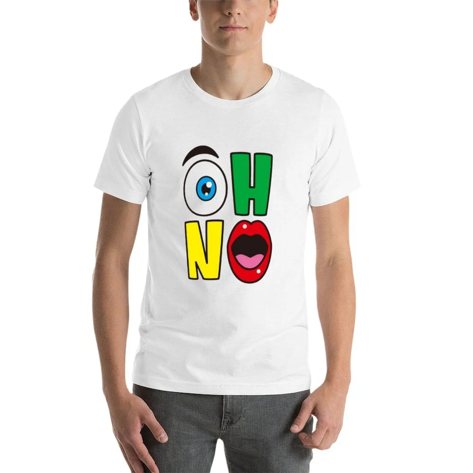 أوه لا! - ملصق Coloré Pop Art Fun et Expressif تي شيرت مضحك تي شيرت الظلام الفكاهة رجل تي شيرت القطن تي شيرت #3