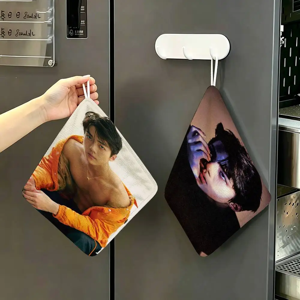 Singer S-Sehun Household Hanging Towel, Polyester Cotton Hand Wiping Towel, Sturdy for Bathroom Bedroom