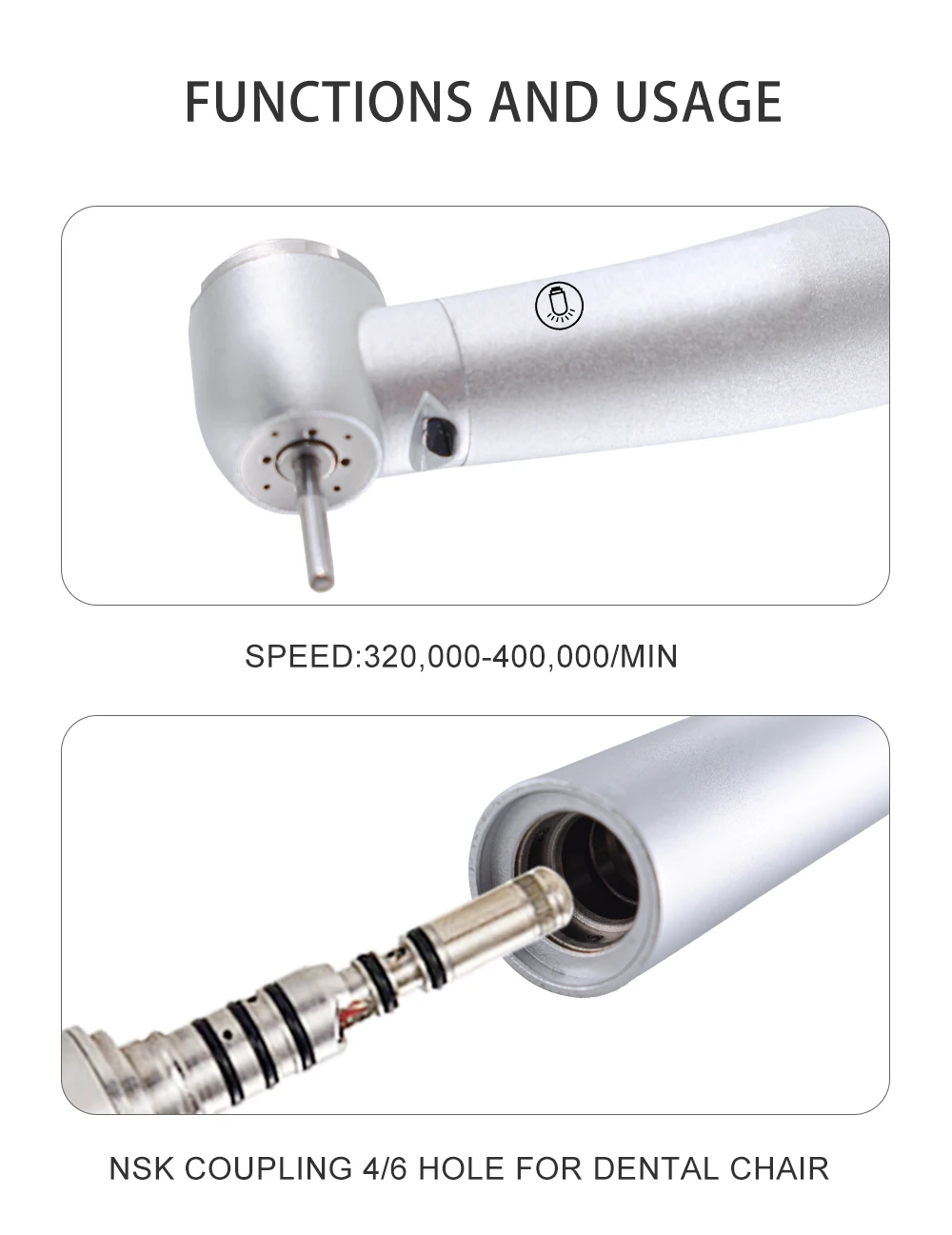 DEASIN 9000L Serie Dental Hochgeschwindigkeits-Faseroptik-LED-Turbinenhandstück für Kavo-Kupplung (2/4/6-Loch) Dentalausrüstung – Detail 6