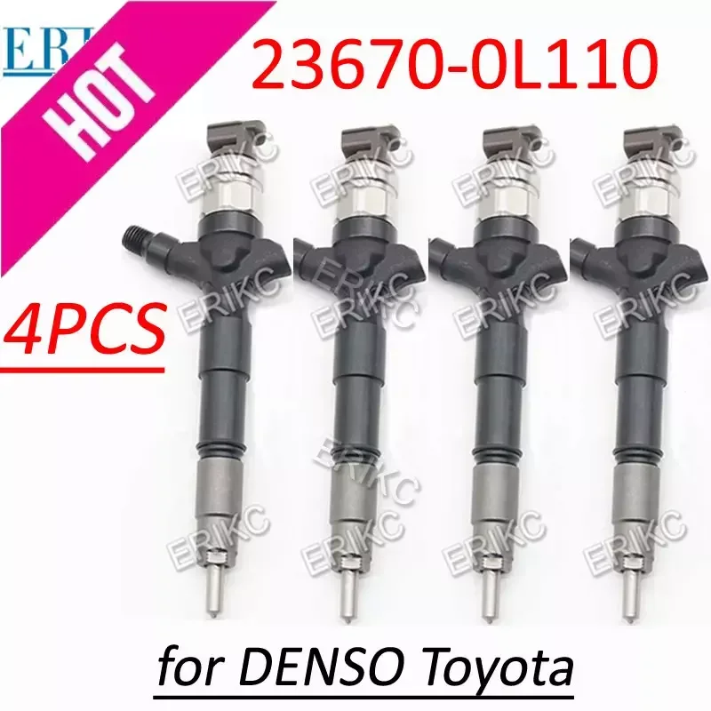 4PCS for DENSO 23670-0L110 Toyota Hiace Hilux 2KD Auto Injector 236700L110 Diesel Engine Part Injection Set 23670 0L110