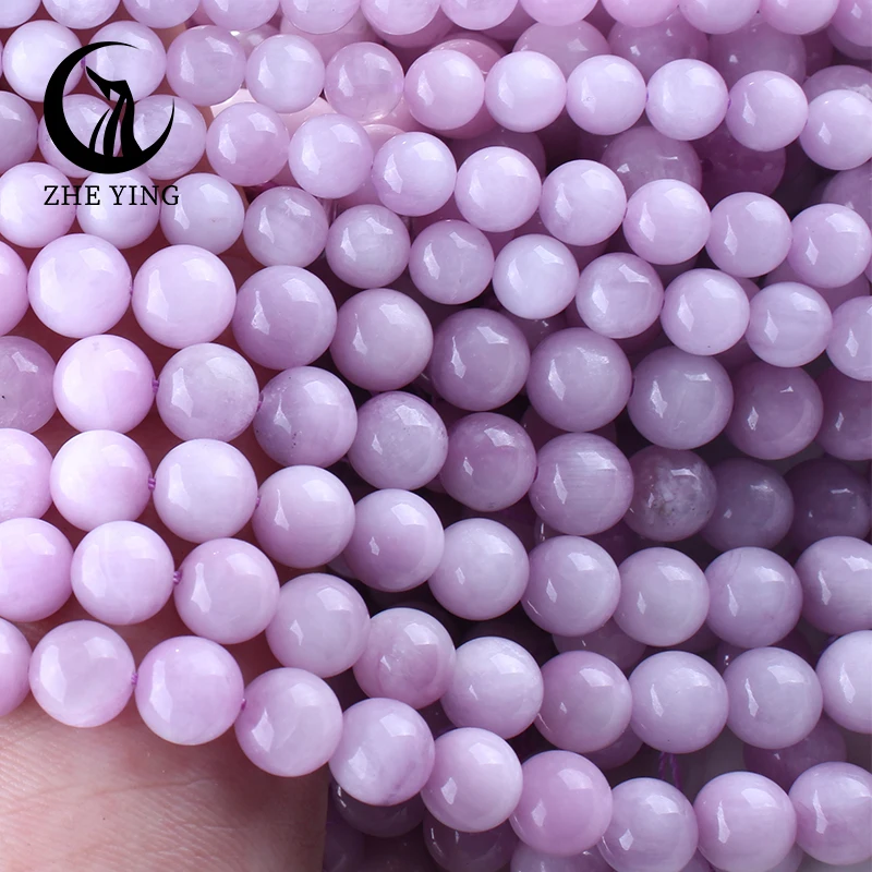 

Natural Kunzite Stone Beads 6 8mm Purple Spodumene Round Loose Spacer Gemstone Beads For Jewelry Making DIY Bracelets Necklace