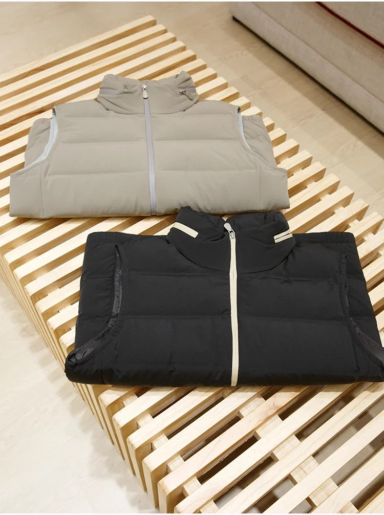 

Морозостойкий нейлоновый жакет с тепловым уплотнением 90, белый гусиный пух, воротник-стойка, пуховик