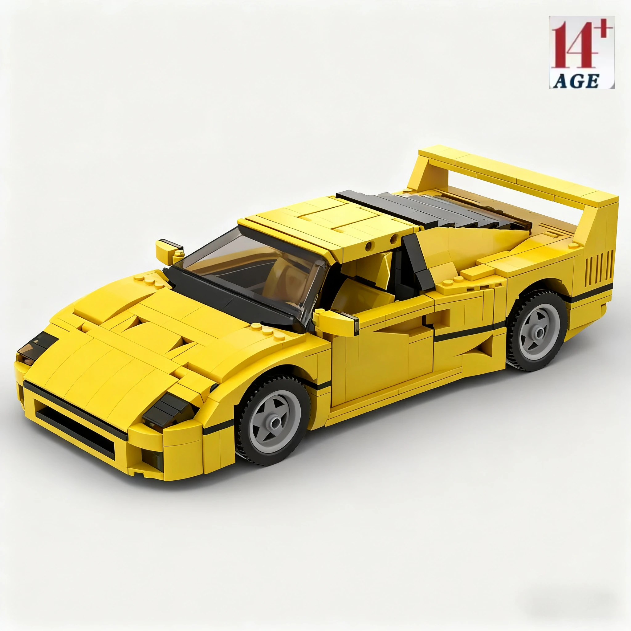 

1192 PCS Racing 10248 Sets Yellow F40 Compatible MOC-49743 Sports Car Splicing Creative Assembly DIY for Adult Kids Gift