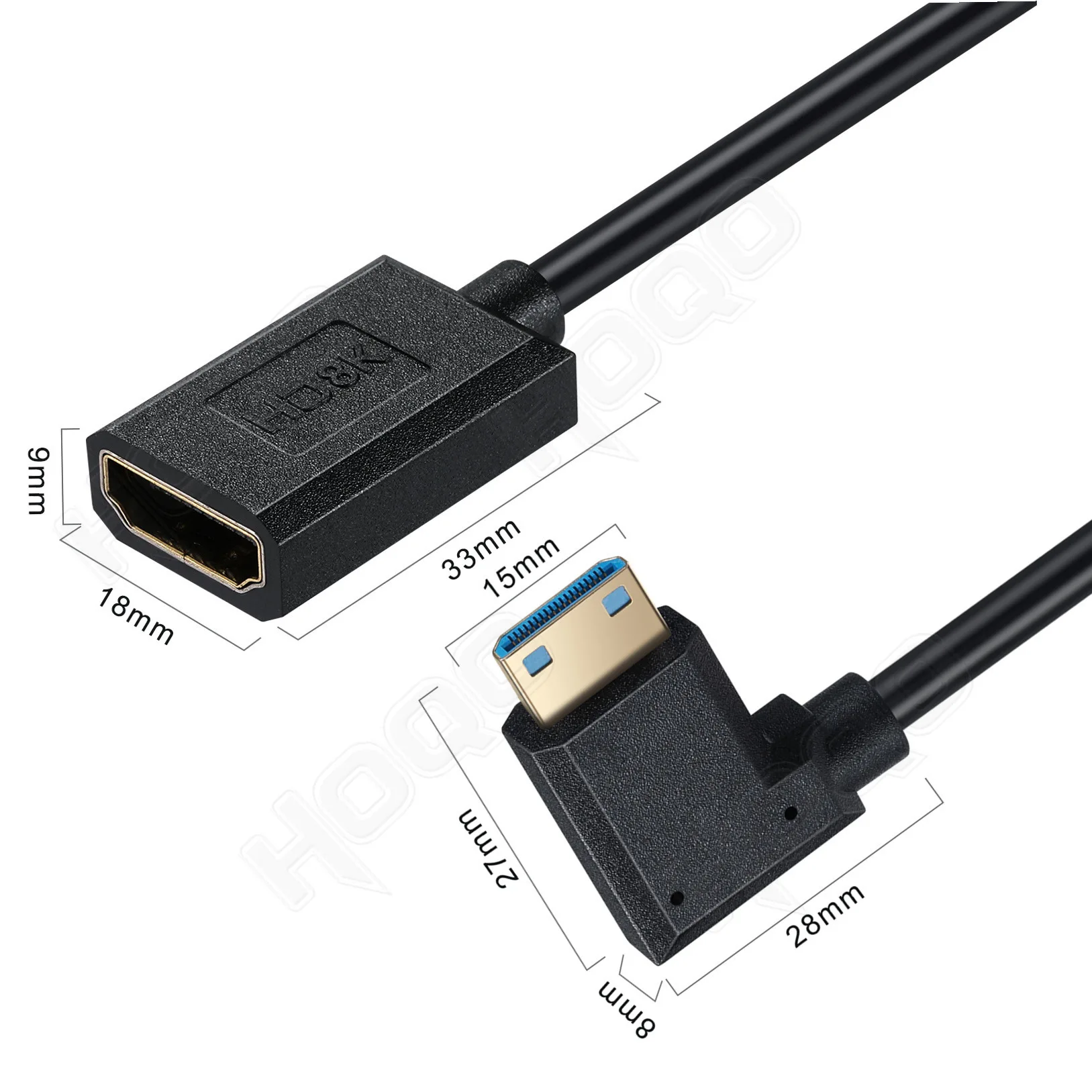 8K60Hz Mini HDMI-cable hembra compatible con HDMI OD4.0 micro HD para cámara DIY pantalla conectada a ordenador