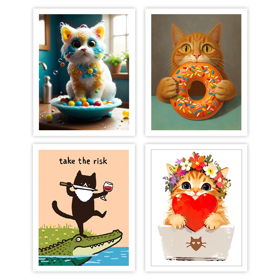 

GATYZTORY Painting By Numbers Adult Coloring cartoon cat Acrylic Paints Watercolor Canvas Picture Handmade Paint Kit Oil Drawing