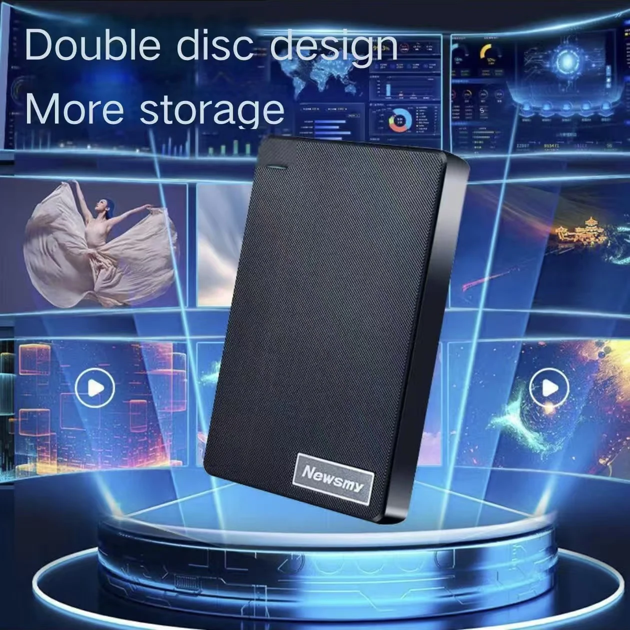 2.5-inch HDD Portable Hard Drive 2TB Dual-bay High-Speed Transmission and Storage of Data Computer Mobile Phone