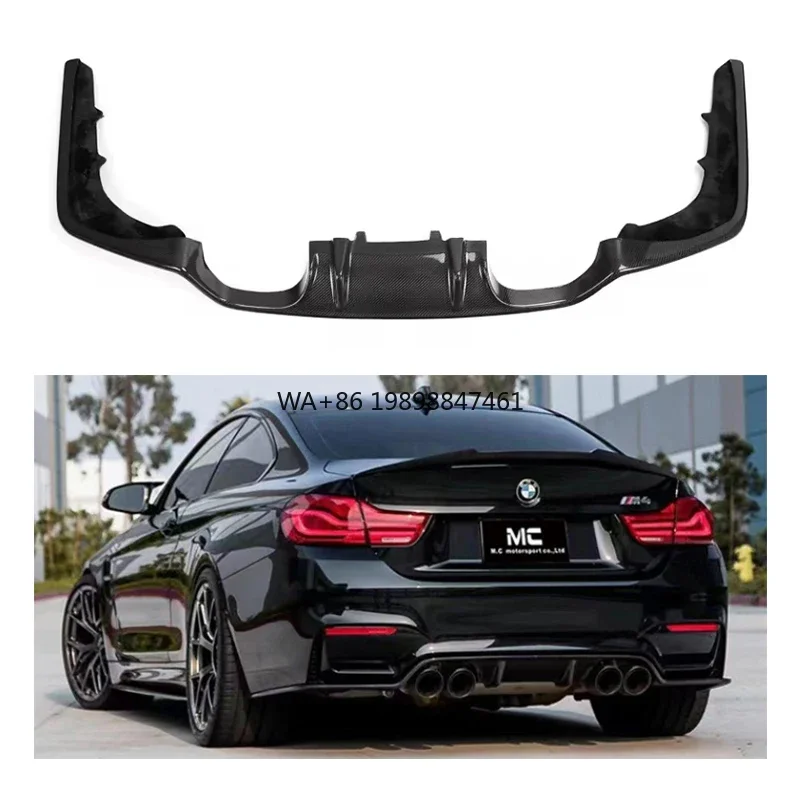 

Dry Carbon Fiber Rear Bumper Lip Diffuser Spoiler Splitter for BMW F80 M3 F82 F83 M4 2014-2020 3d Style Back Bumper Lip
