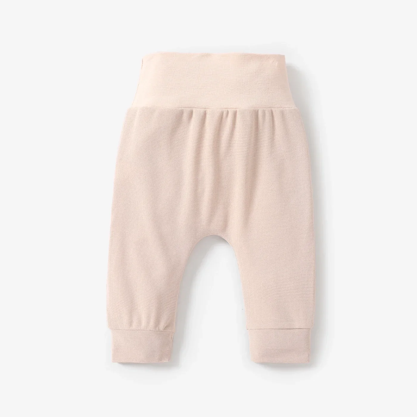 PatPat Baby Boy/Girl Solid Waffle Textured High Waist Pants Soft and Comfortable  Perfect for Outings and Daily Wear Basic Style