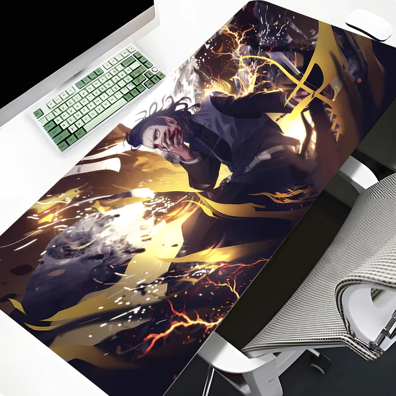 

Demon Slayer Shinazugawa Genya Anime Mouse Pad Office Rubber Table Mat Pc Gamer Cabinet Pad XL Gaming Accessories Large Mousepad