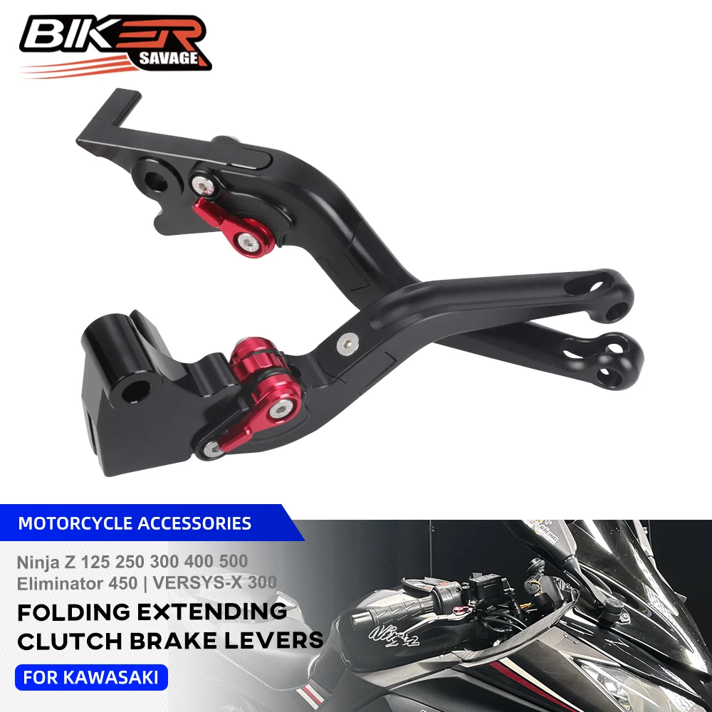 

Folding Clutch Brake Levers For Kawasaki Ninja Z 400 500 300 250 125 EL450 VERSYS-X Adjustable Extendable Front Control Handles