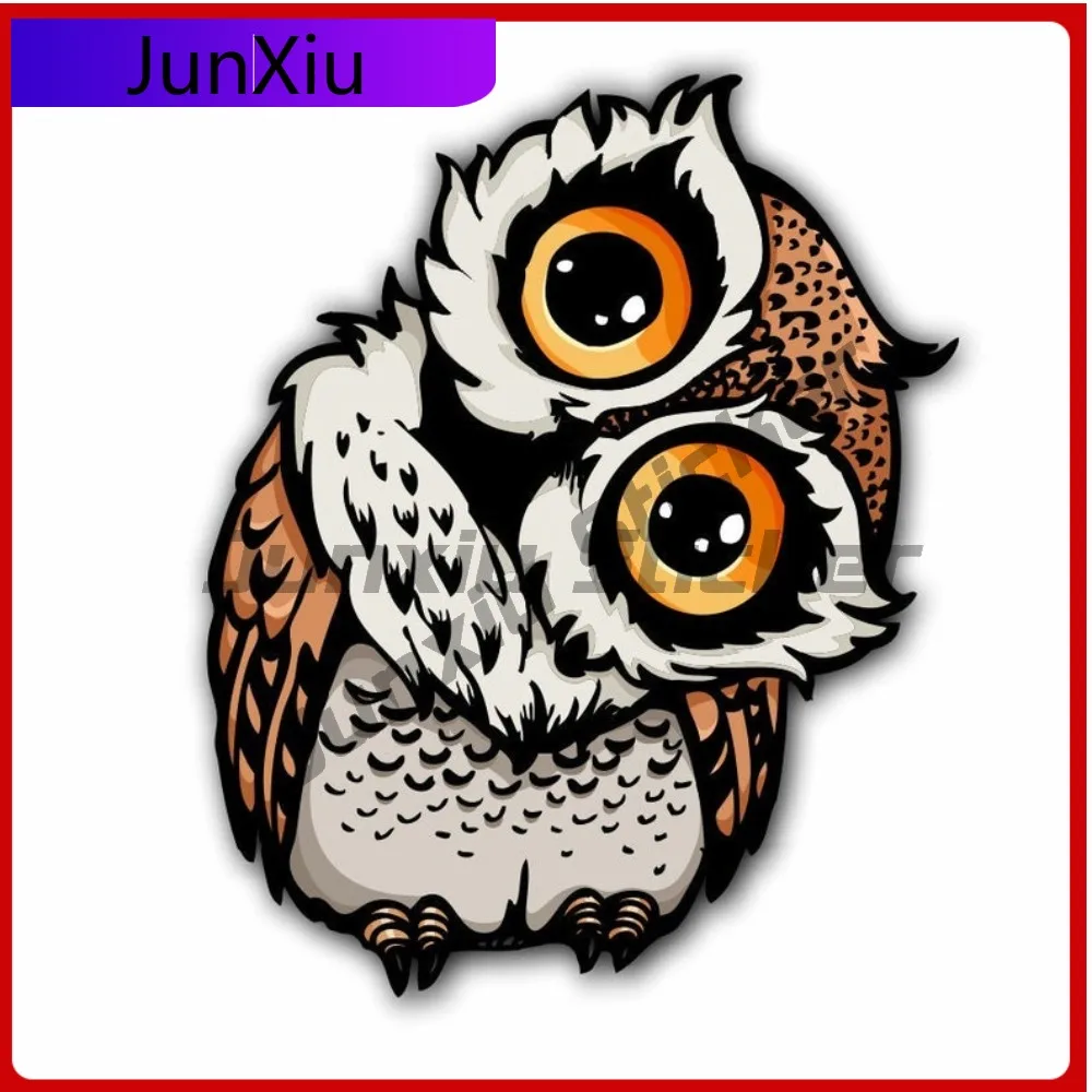 

Owl Staring Sticker Waterproof Decal Occlusion Scratch Accessories For Laptops Car Windows Trucks Bicycle Skateboard Laptop Lugg